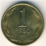 1 песо 1990 г. Чили(25) - 236 - аверс