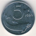 5 лир 1954 г. Италия(10) - 8880 - аверс