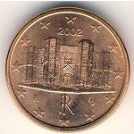 1 цент 2002 г. Италия(10) - 8880 - реверс