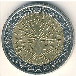 2 евро 2000 г. Франция(24)-  39539 - реверс