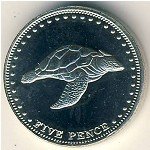 5 пенсов 2008 г. Тристан-да-Кунья(22) -4381: - реверс