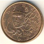 1 цент 1999 г. Франция(24)-  39539 - реверс