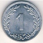1 миллим 1960 г. Тунис(22) - 116 - аверс
