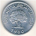1 миллим 1960 г. Тунис(22) - 116 - реверс