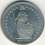 2 франка 1988 г. Швейцария(25) -2881 - реверс