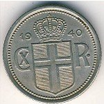 25 эйре 1940 г. Исландия(10) - 1061 - реверс