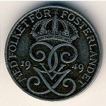 1эре 1948 г. Швеция(31) - 5354 - реверс