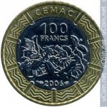100 франков 2006 г. Центрально-африканская республика (25) - 168 - реверс