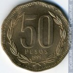 50 песо 1993 г. Чили(25) - 236 - аверс