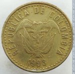 100 песо 1993 г. Колумбия(12) -681 - аверс