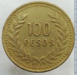 100 песо 1993 г. Колумбия(12) -681 - реверс