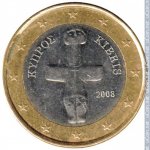 1 евро 2008 г. Кипр(11) - 4797 - аверс