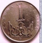 1 крона 2001 г. Чехия(25) - 5695 - аверс