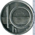 10 гелеров 1999 г. Чехия(25) - 5695 - аверс