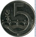 5 крон 2002 г. Чехия(25) - 5695 - реверс