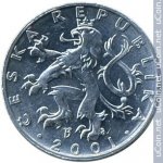 50 гелеров 2001 г. Чехия(25) - 5695 - аверс
