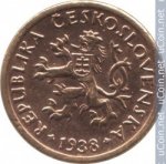 10 гелеров 1938 г. Чехия(25) - 5695 - реверс