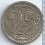 25 гелеров 1933 г. Чехия(25) - 5695 - аверс
