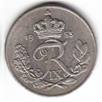 10 эре 1953 г. Дания(28) -4173 - реверс