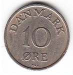 10 эре 1958 г. Дания(28) -4173 - аверс