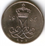 10 эре 1985 г. Дания(28) -4173 - реверс