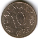 10 эре 1987 г. Дания(28) -4173 - аверс