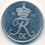 1 эре 1970 г. Дания(28) -4173 - реверс
