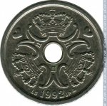 1 крона 1992 г. Дания(28) -4173 - аверс