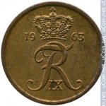 1 эре 1963 г. Дания(28) -4173 - аверс