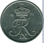 1 эре 1971 г. Дания(28) -4173 - аверс