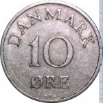 10 эре 1954 г. Дания(28) -4173 - реверс