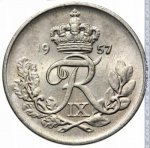 10 эре 1957 г. Дания(28) -4173 - аверс