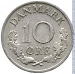 10 эре 1960 г. Дания(28) -4173 - реверс