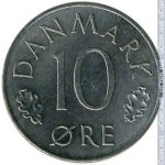 10 эре 1973 г. Дания(28) -4173 - реверс