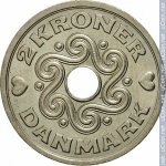 2 кроны 1992 г. Дания(28) -4173 - реверс