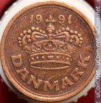 25 эре 1991 г. Дания(28) -4173 - реверс