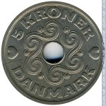 5 крон 1990 г. Дания(28) -4173 - реверс
