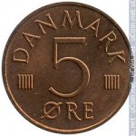 5 эре 1973 г. Дания(28) -4173 - реверс