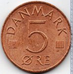 5 эре 1987 г. Дания(28) -4173 - реверс