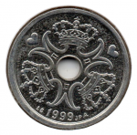 2 кроны 1999 г. Дания(28) -4173 - реверс