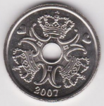 2 кроны 2007 г. Дания(28) -4173 - реверс