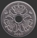 5 крон 2002 г. Дания(28) -4173 - реверс