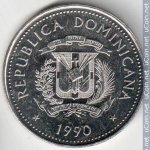 1/2 песо 1990 г. Доминиканская республика(7) -527 - аверс