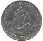 25 центов 2004 г. Восточные Карибские Штаты(Антигуа и Барбуду) -155 - аверс