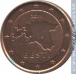 1 цент 2011 г. Эстония(26) - 3424 - реверс