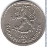1 марка 1974 г. Финляндия(24) -16437 - аверс
