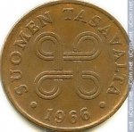 1 пенни 1966 г. Финляндия(24) -16437 - аверс