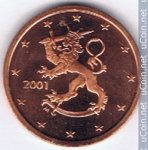 2 цента 2001 г. Финляндия(24) -16437 - реверс