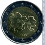 2 евро 2008 г. Финляндия(24) -16437 - реверс
