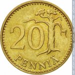 20 пенни 1963 г. Финляндия(24) -16437 - реверс
